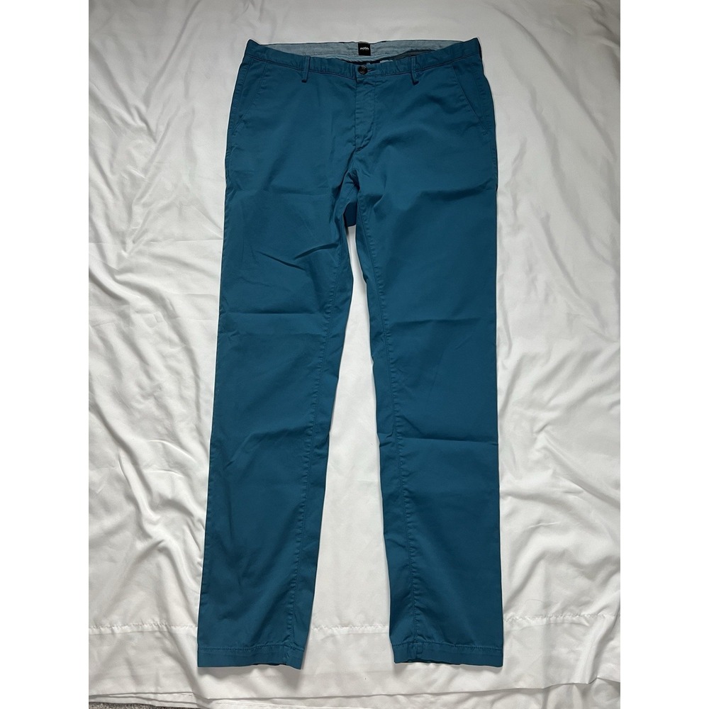 Hugo Boss Men's Chinos Trousers Blue Stretch Pants 36R‎